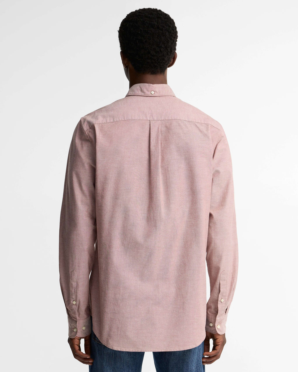Marsden Tailored Oxford Shirt in Russet Brown – back view