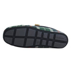Barbour Monty Slippers in Evergreen Festive Tartan - front view
