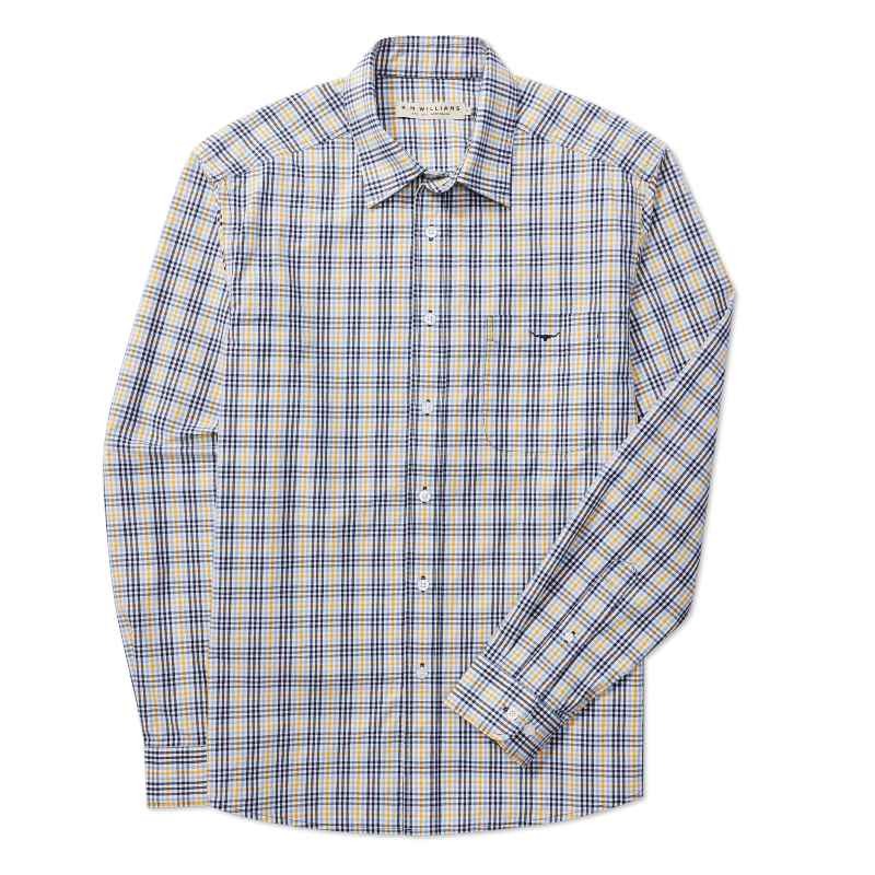 R M Williams - Classic Check Shirt - Colour: Navy/Yellow