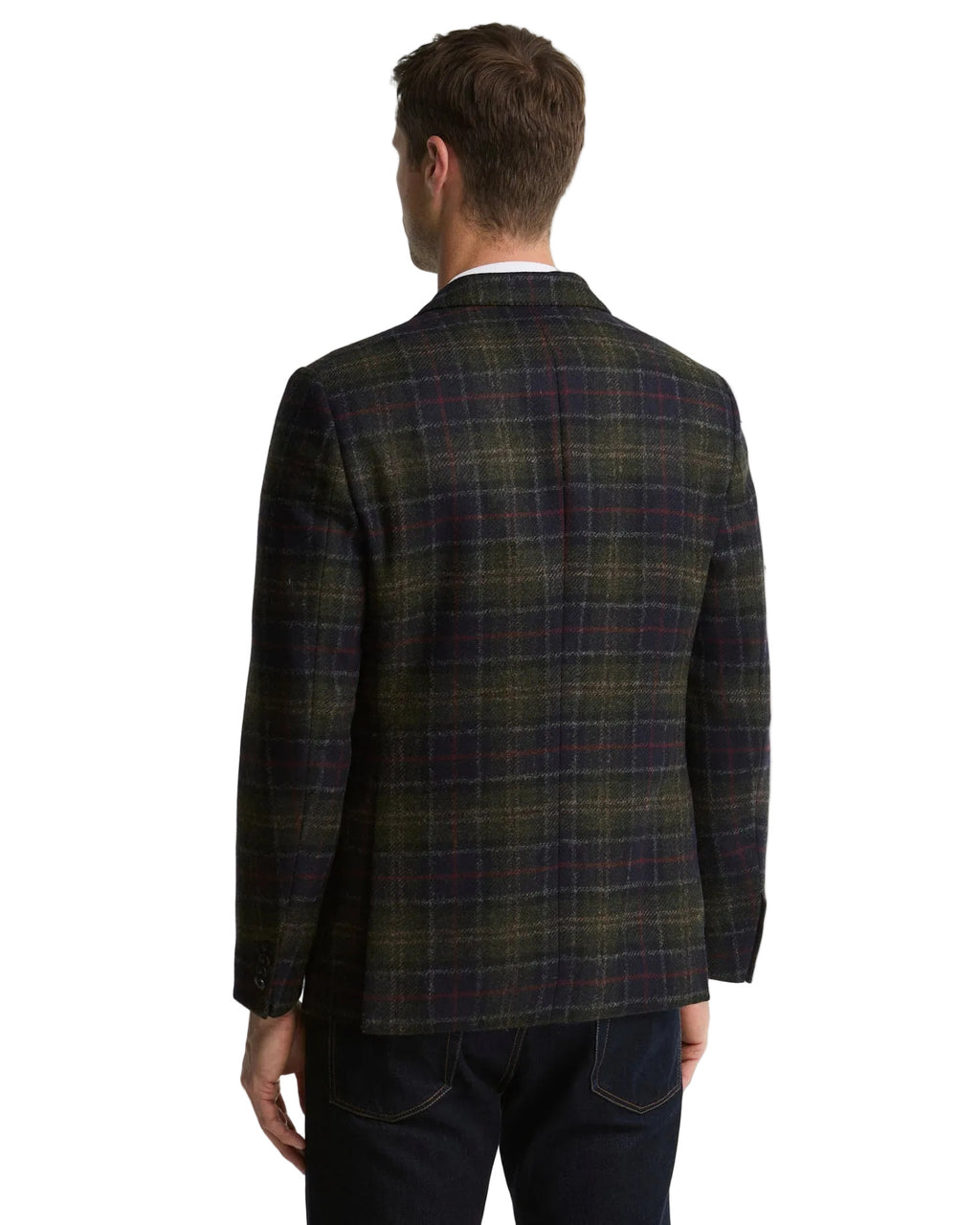 Barbour Sanders Moons Tartan Blazer in Classic Tartan back view
