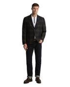Barbour Sanders Moons Tartan Blazer in Classic Tartan worn view
