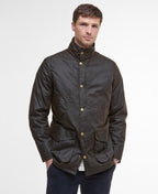 Barbour Hereford Wax Jacket in Olive – front view