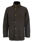 Barbour Hereford Wax Jacket in Olive – flat lay