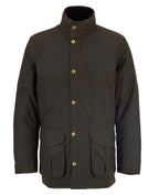 Barbour Hereford Wax Jacket in Olive – flat lay