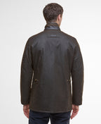 Barbour Hereford Wax Jacket in Olive – back view