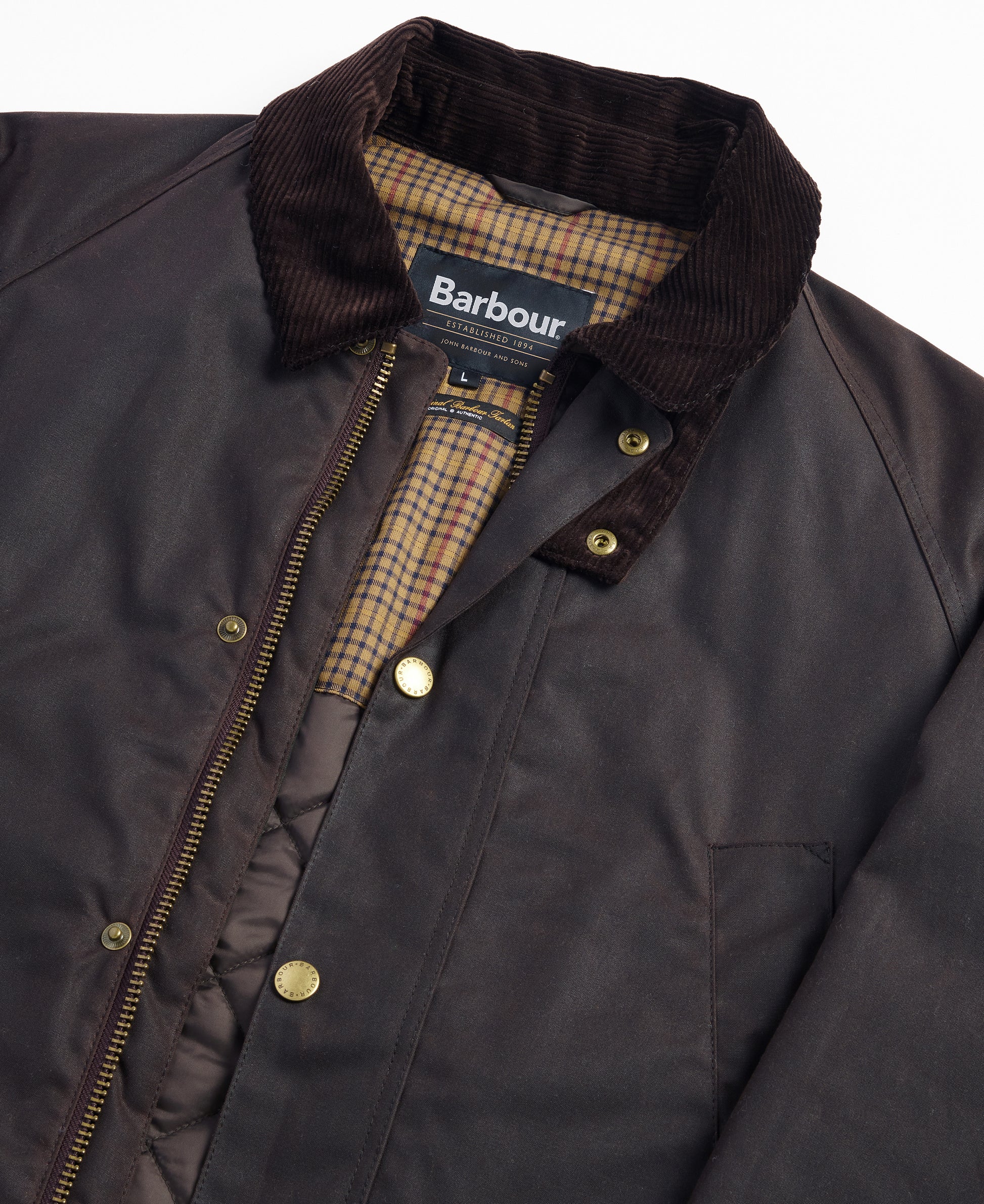 Barbour - Stratford Tattersall Wax Jacket - Colour: Rustic