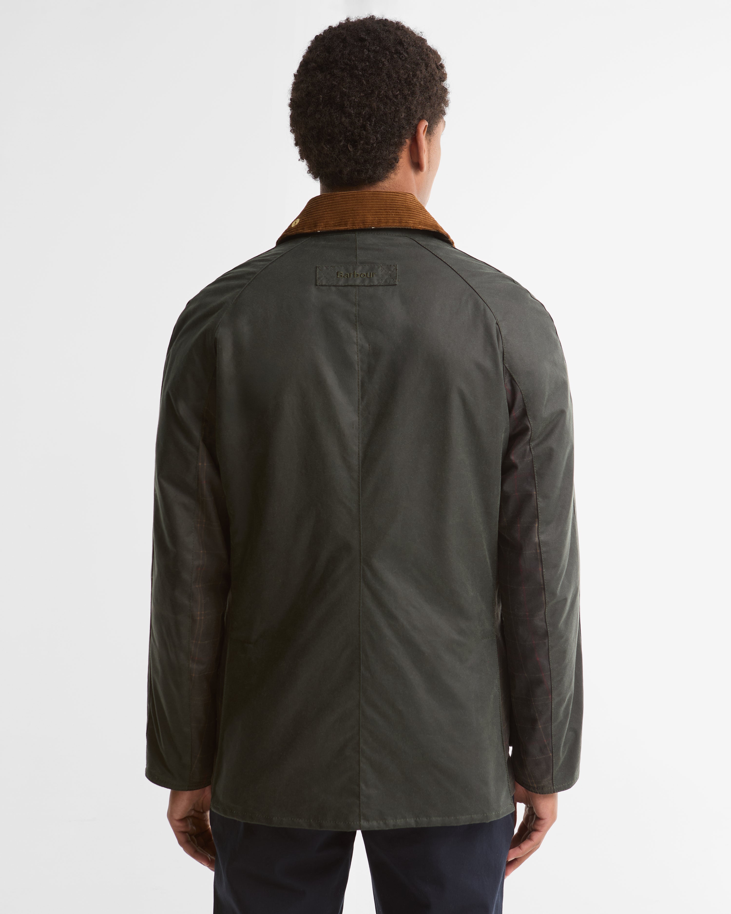 Barbour Icons Ashby Wax Jacket in Sage – back view