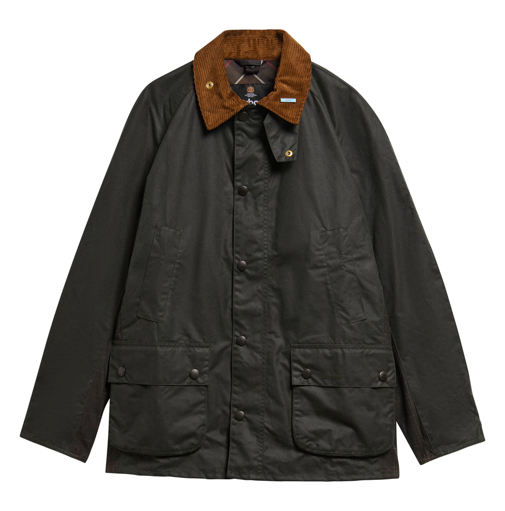 Barbour Icons Ashby Wax Jacket in Sage – styled view