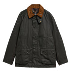Barbour Icons Ashby Wax Jacket in Sage – styled view