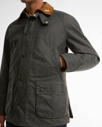 Barbour Icons Ashby Wax Jacket in Sage – pocket detail