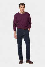 Meyer New York 3615/19 navy winter twill chinos – model front view