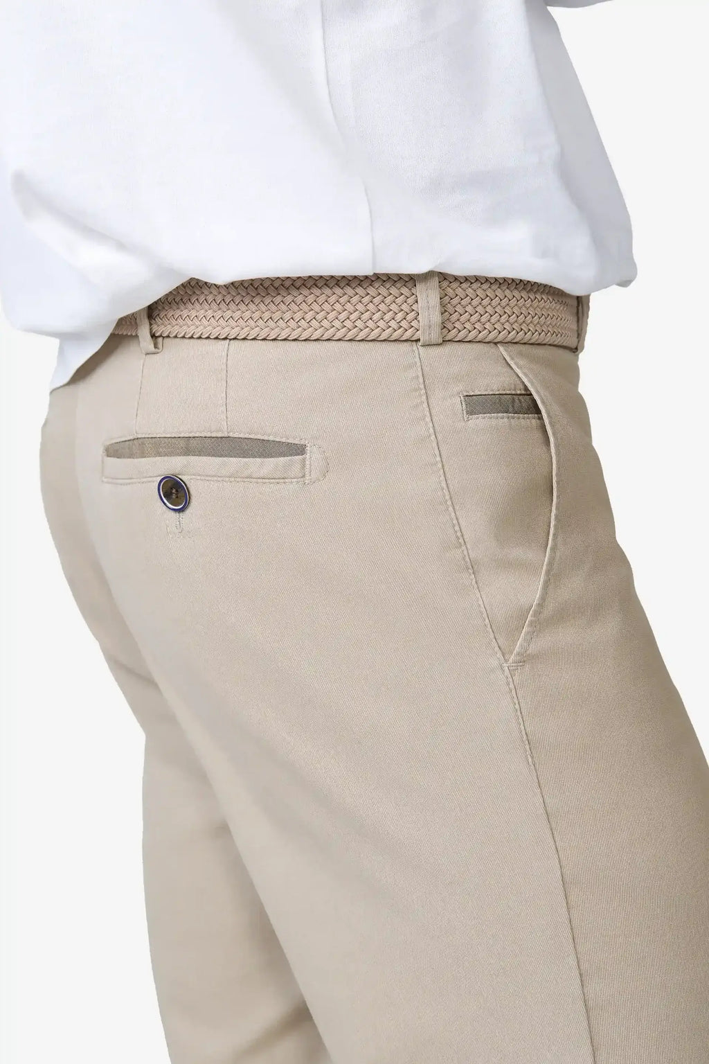 Meyer Roma Stretch Cotele Chino – Beige – Detail View