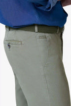 Meyer Roma Stretch Cotele Chino – Olive – Detail View