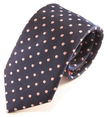 Van Buck - Spot Tie - Colour: Navy/Pink