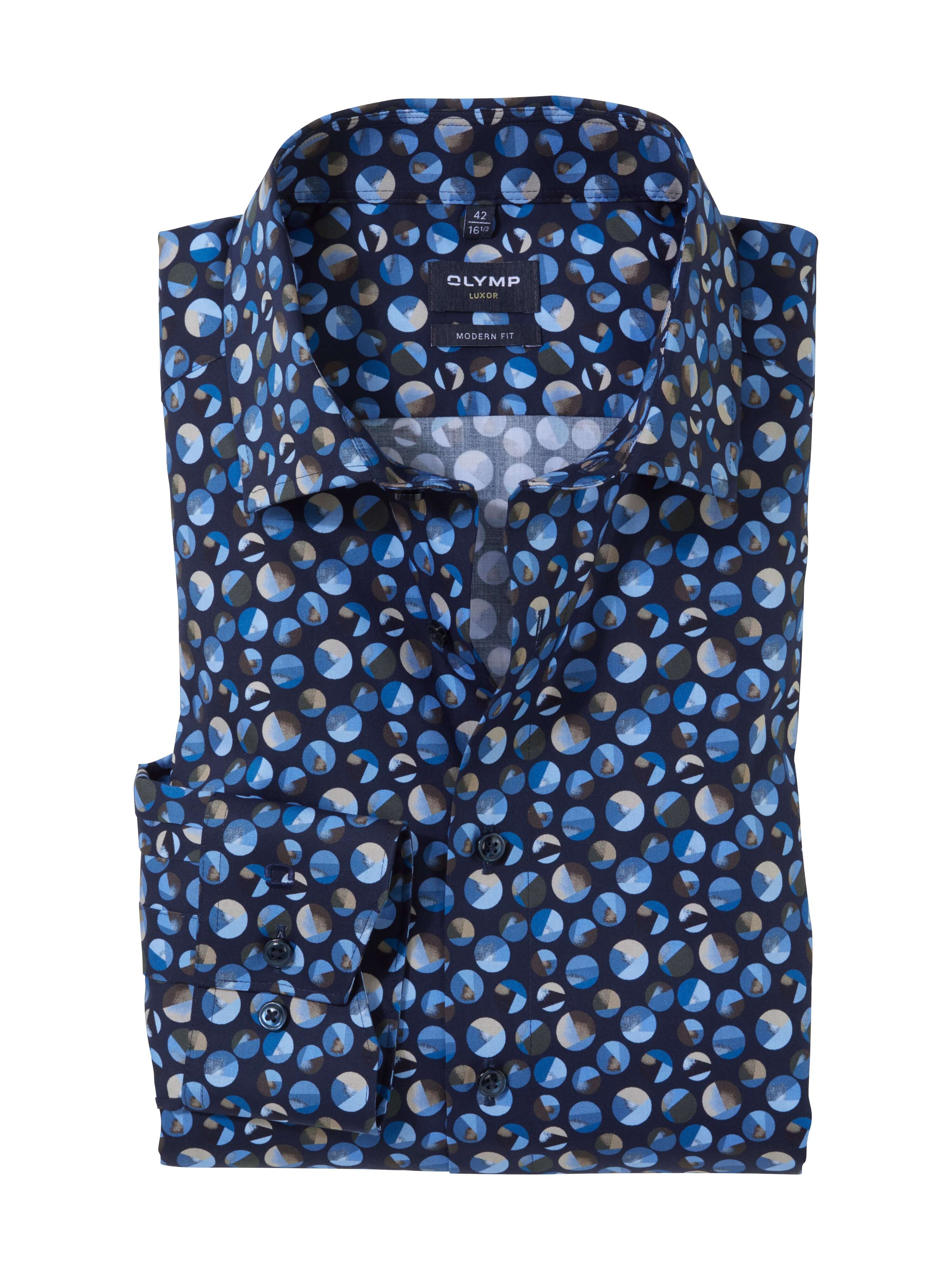 Olymp - Luxor Shirt - Colour: Blue Bubbles