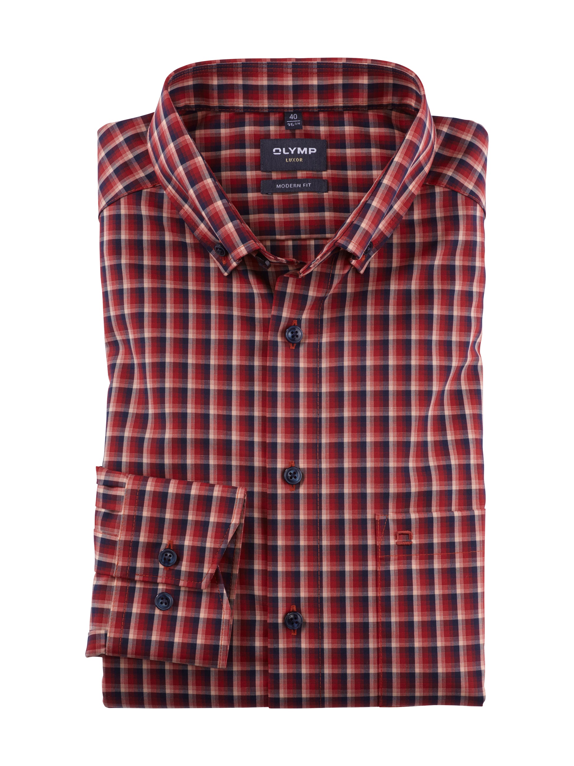 Olymp - Luxor Shirt - Colour: Red Check