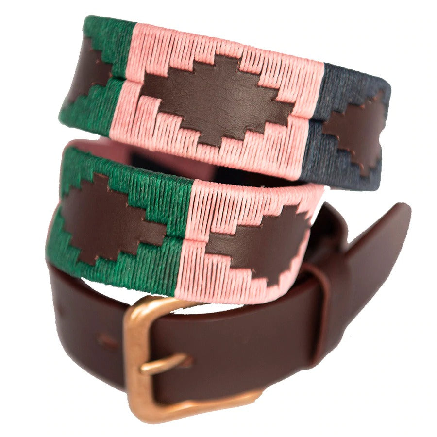 Pioneros - Polo Belt | 3 Colour - Colour: Pink with Green and Navy