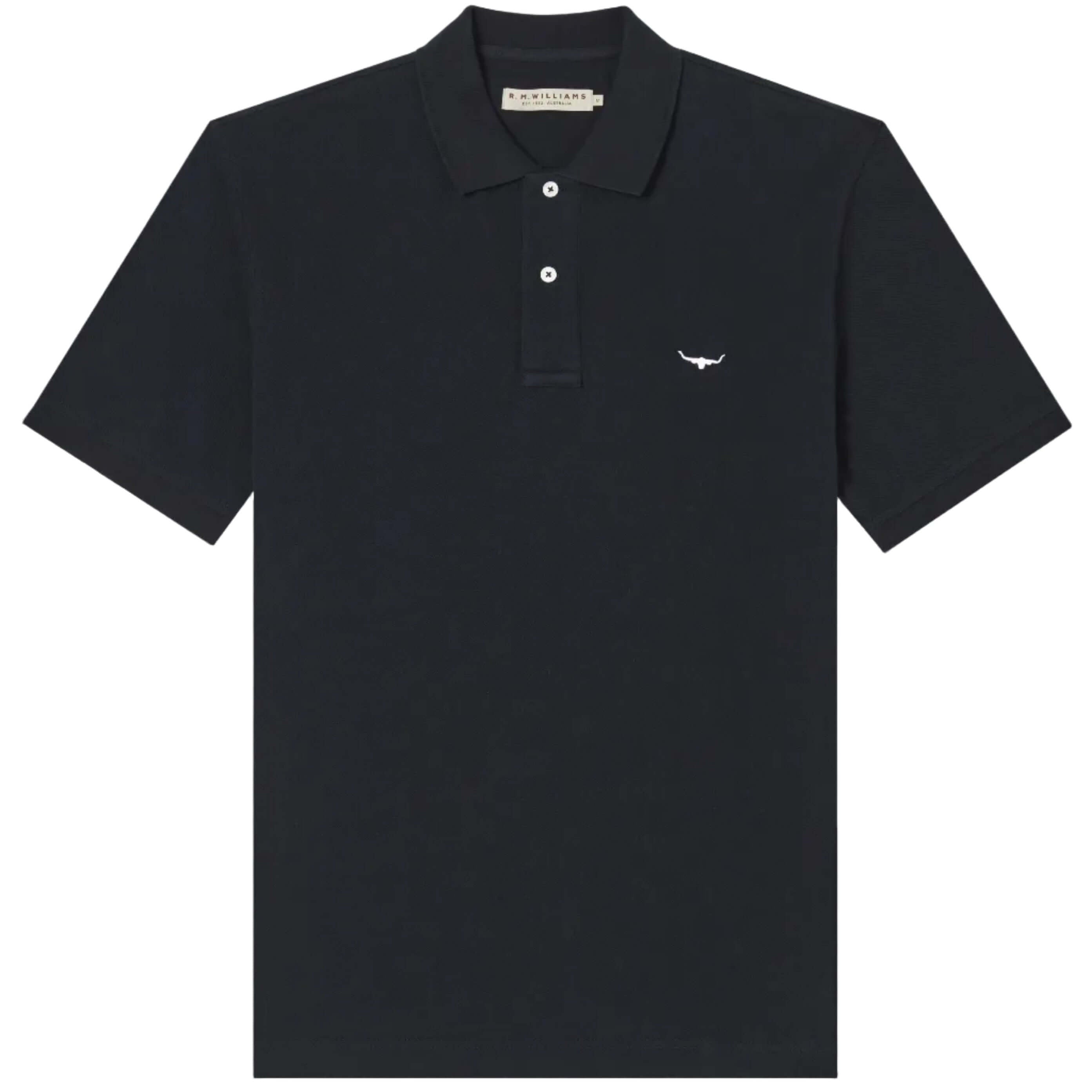 R.M.Williams Rod Polo Shirt in Navy – front view
