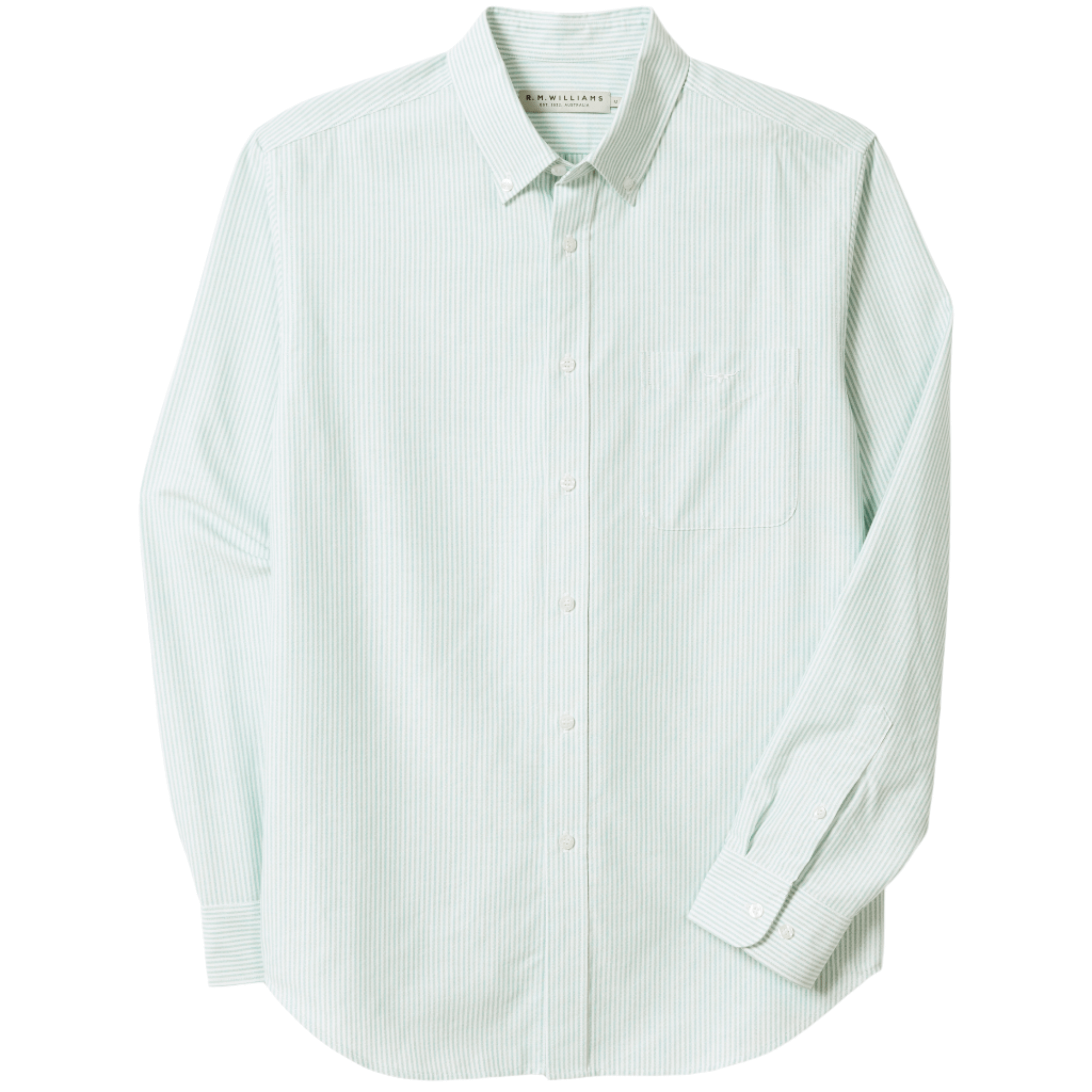 R M Williams - Regular Fit Stripe Shirt - Colour: Mint