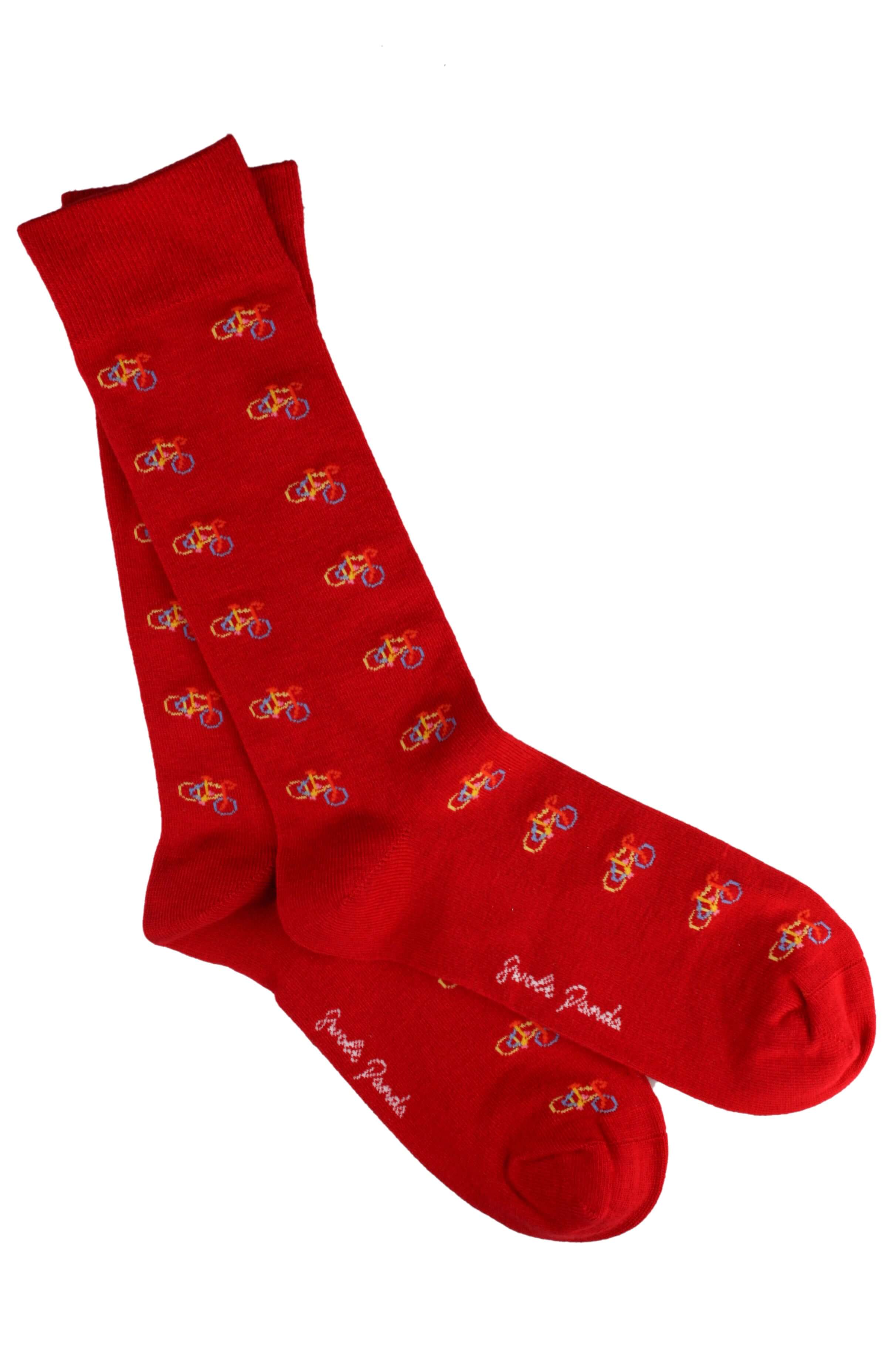 Swole Panda - Premium Eco-Friendly Bamboo Socks - Colour: Bicycles Red