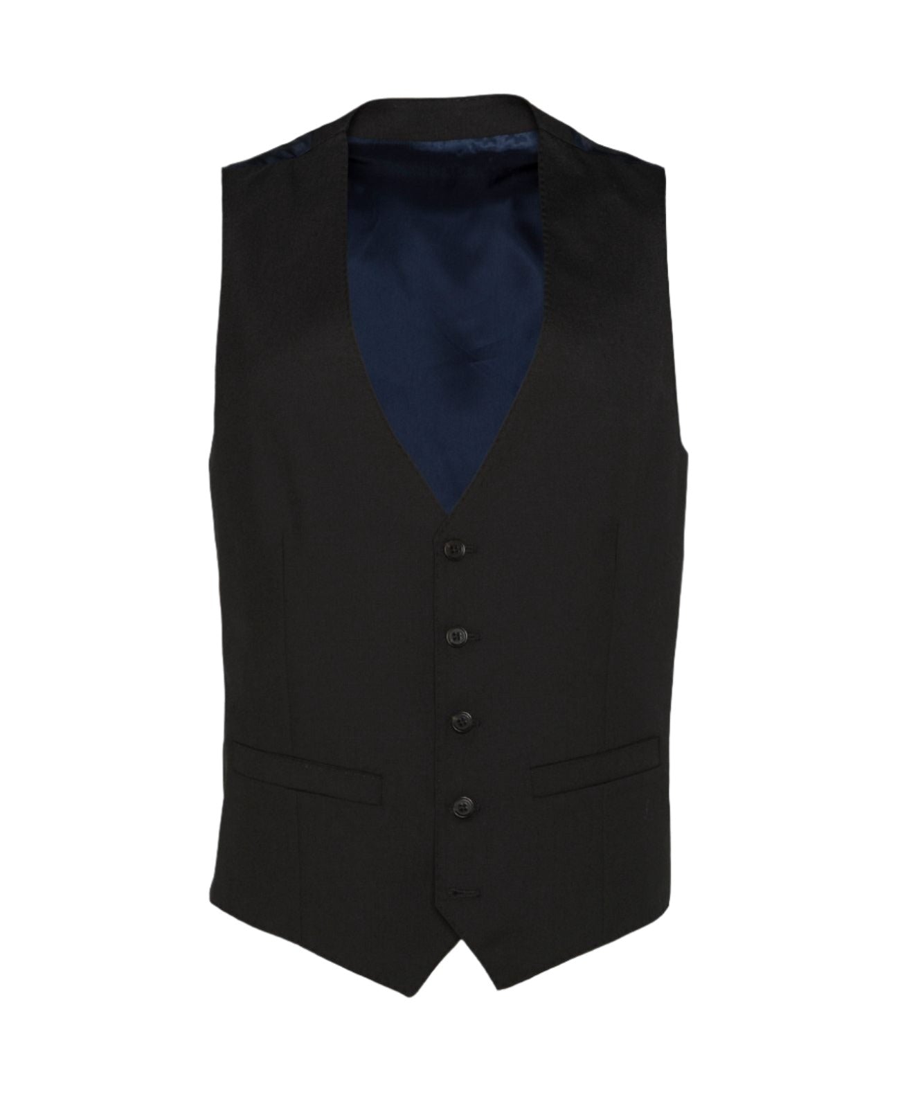 Mix Match Plain Wool Waistcoat Black 38