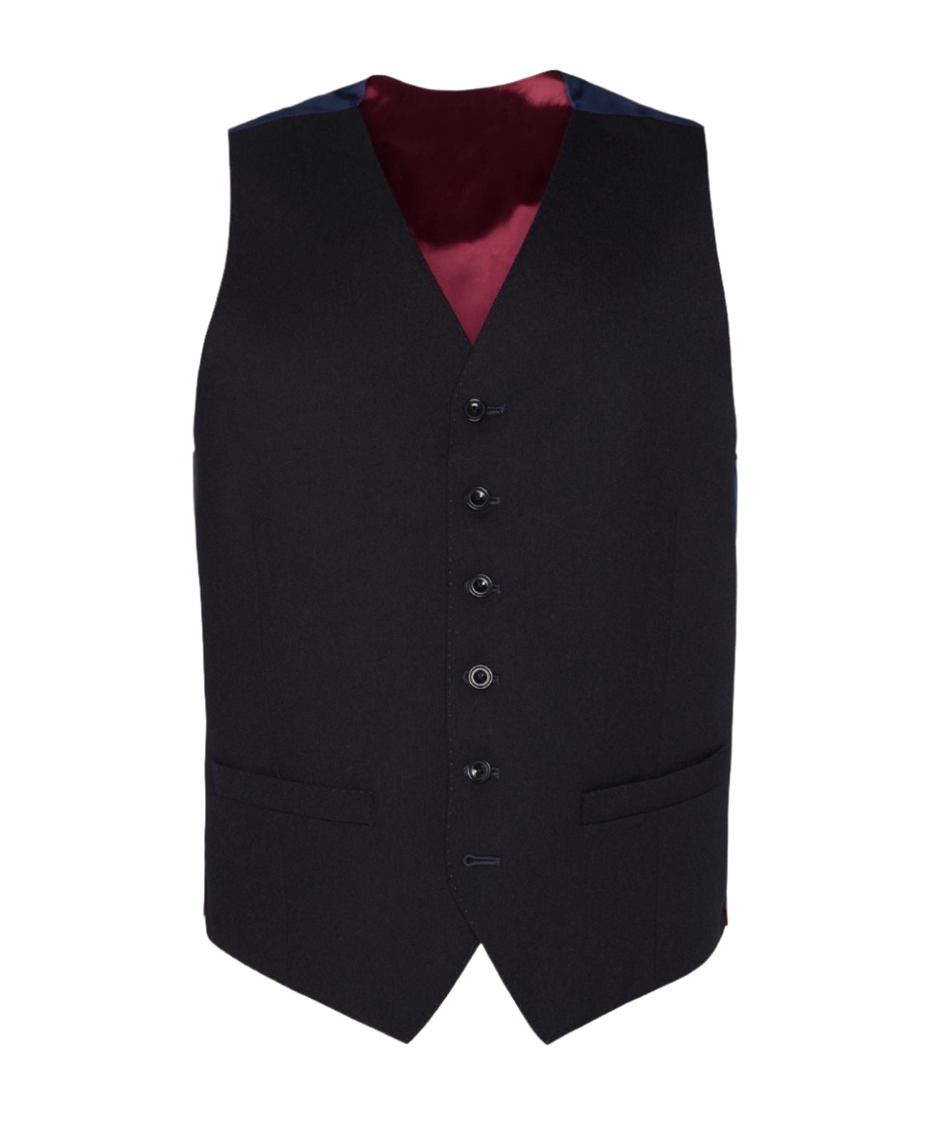 Magee - Mix & Match Plain Wool Waistcoat - Colour: Navy