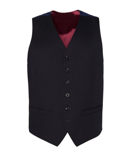 Magee - Mix & Match Plain Wool Waistcoat - Colour: Navy