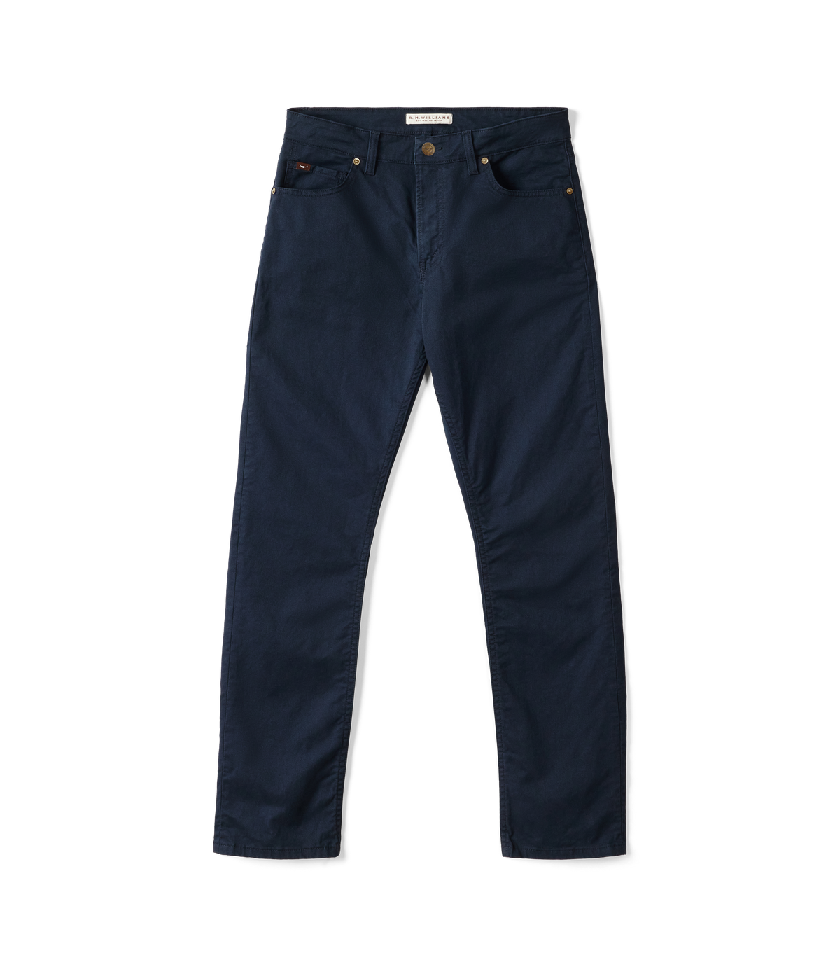 R.M.Williams Ramco 5 Pocket stretch twill in Navy – front product view