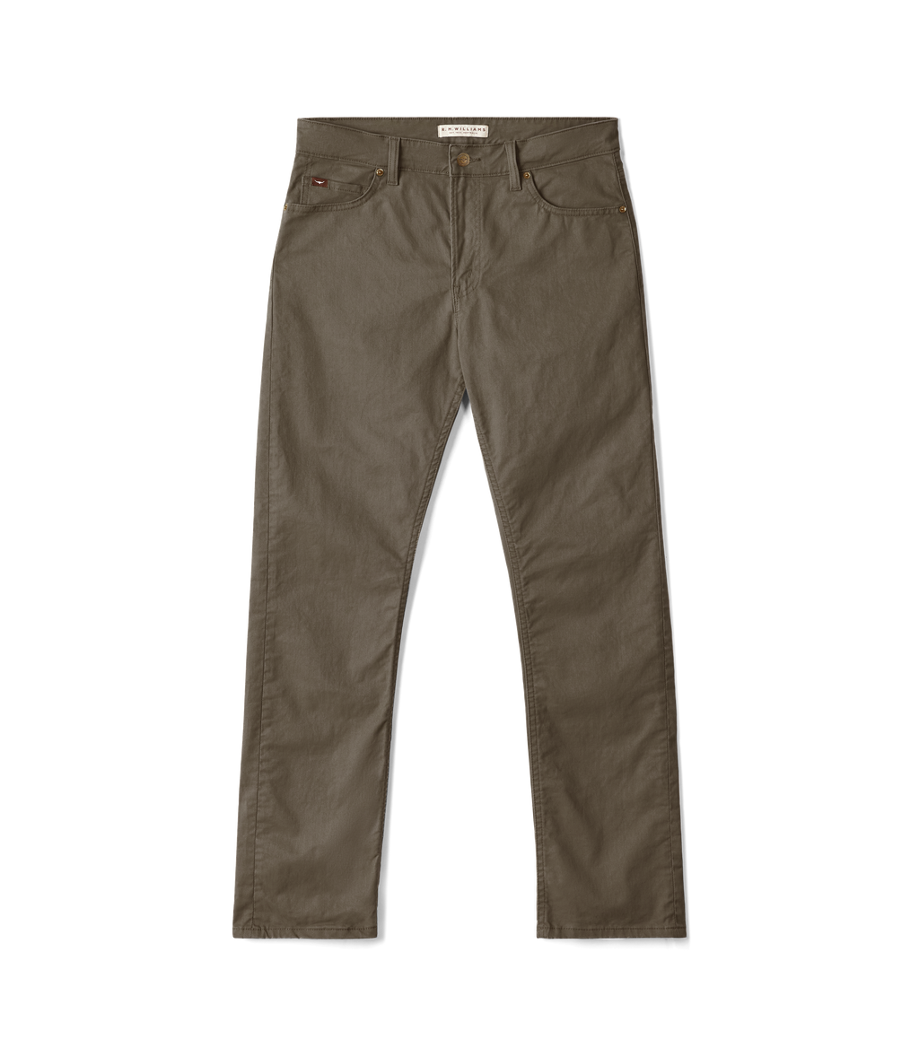 R.M.Williams Ramco 5 Pocket stretch twill in Silt – front product view
