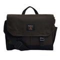 Barbour Field Wax Messenger Bag in Dark Olive – front view