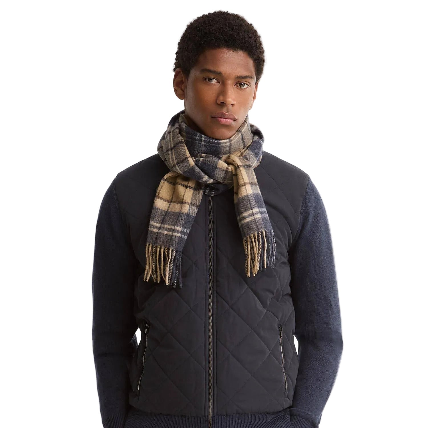 Wool-Cashmere Tartan Scarf