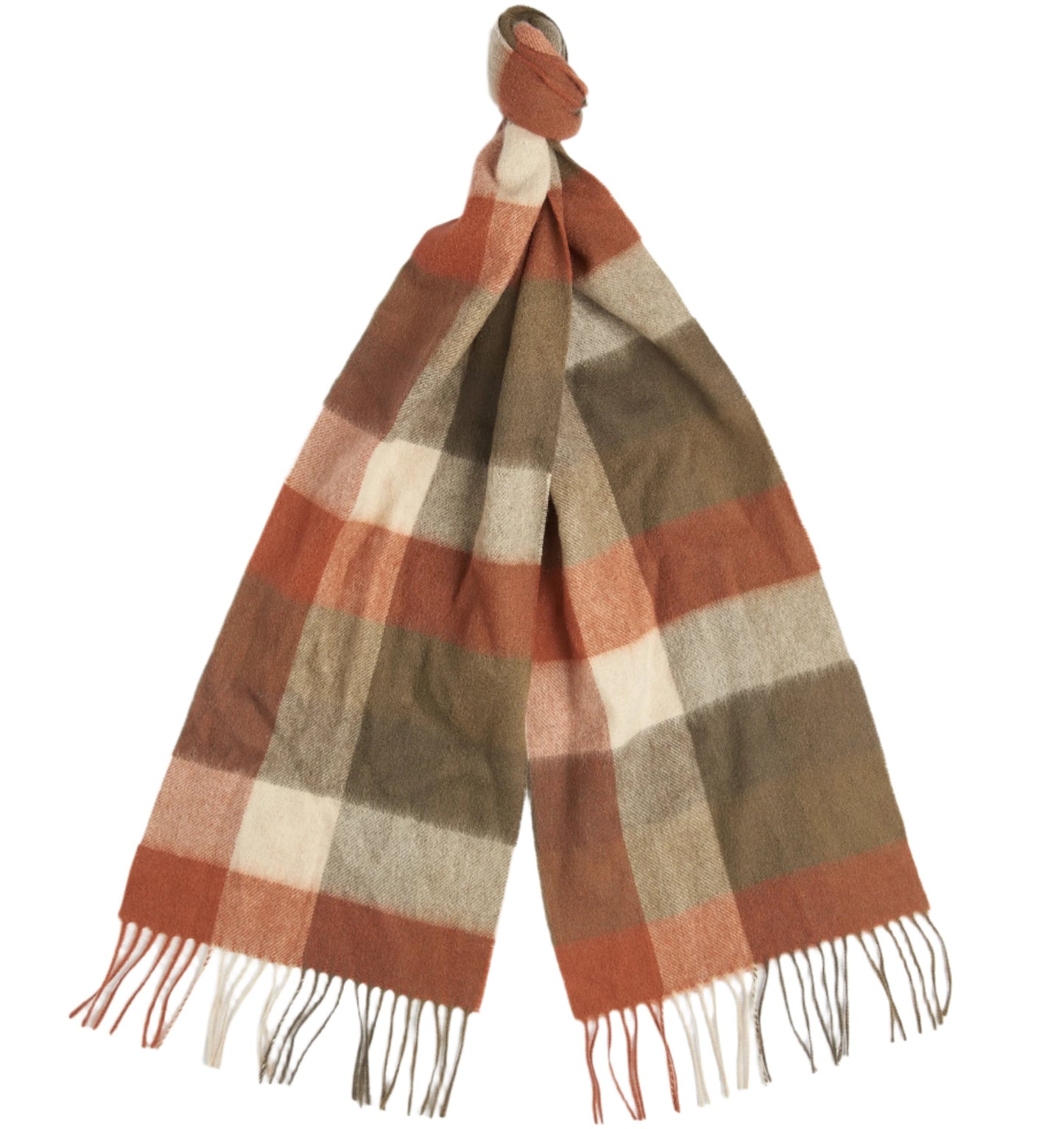 Barbour - Large Tattersall Scarf - Colour: Warm Ginger