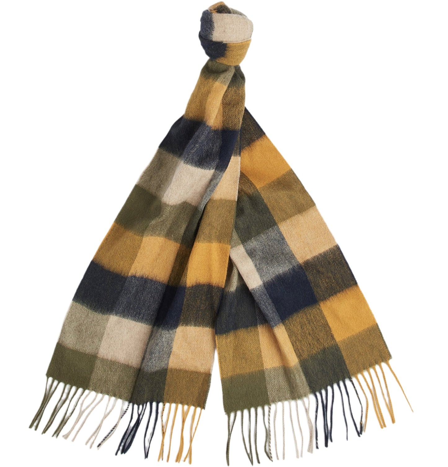 Barbour - Large Tattersall Scarf - Colour: Mustard