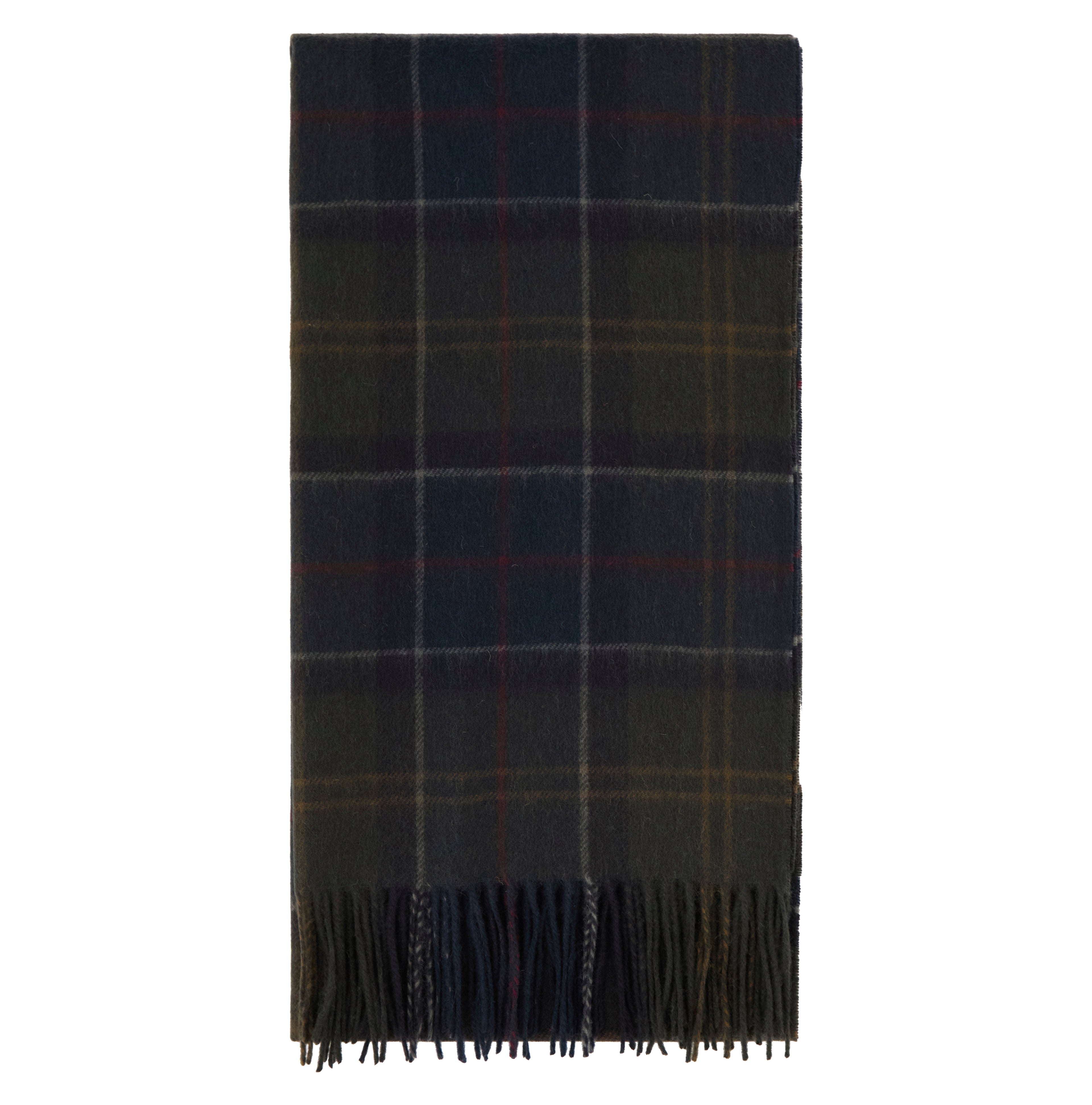 Braden Tartan Scarf in Shadow Classic Tartan – folded view