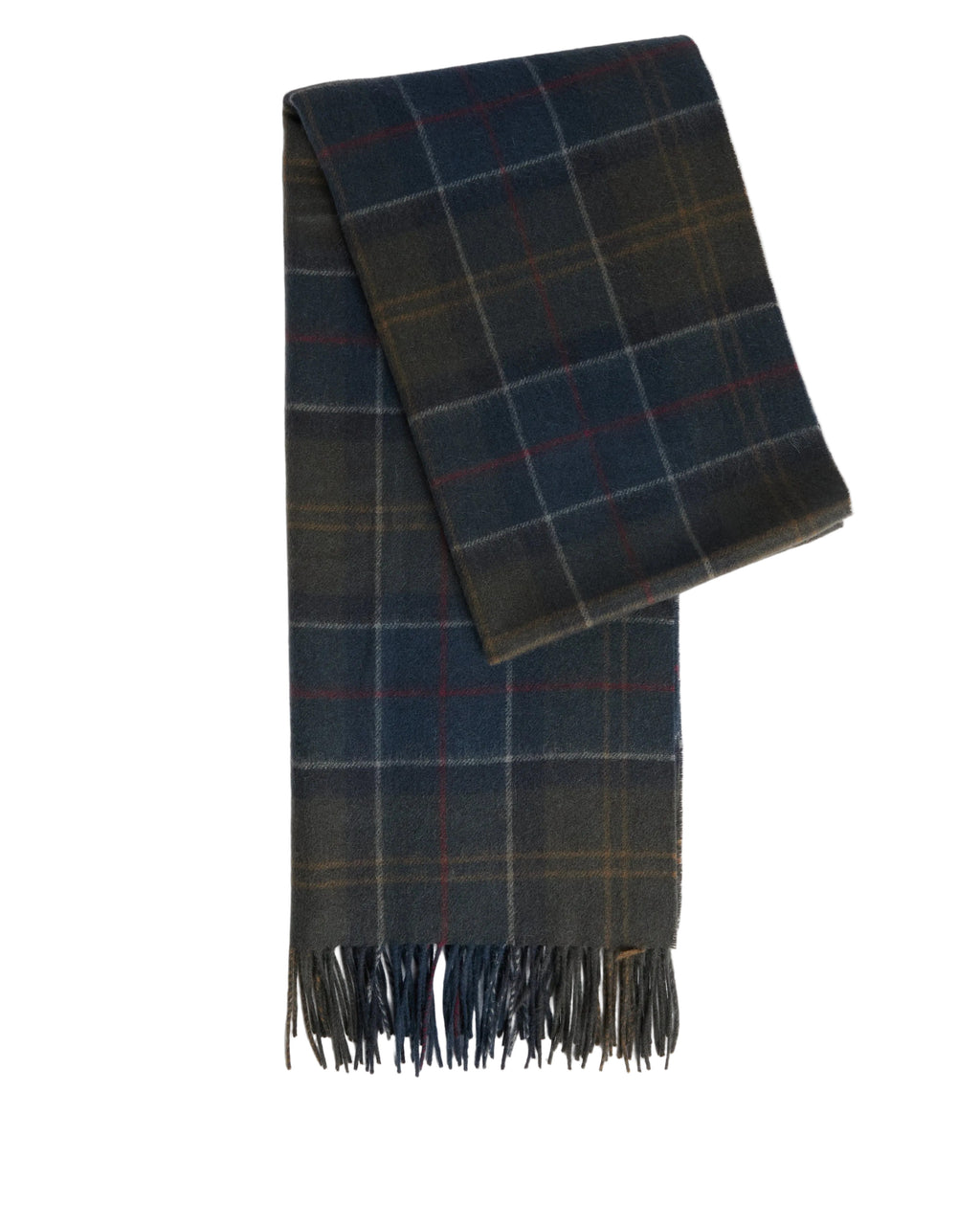 Braden Tartan Scarf in Shadow Classic Tartan – lifestyle view