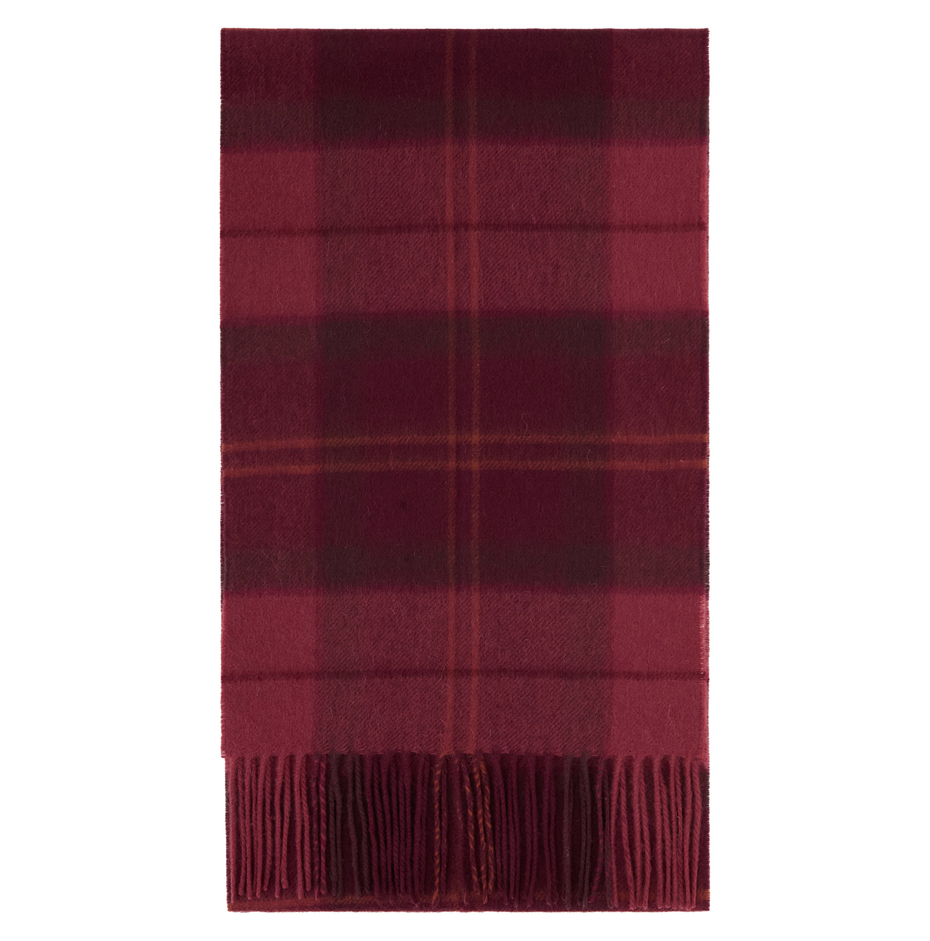 Mineral Tartan Scarf in Crimson Heather – folded view