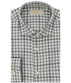 Viyella VM4611-228 Loden Green tattersall brushed cotton shirt, folded front