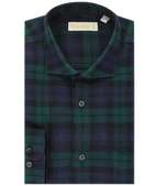 Viyella VM4613-265 Blackwatch tartan brushed cotton shirt, folded front