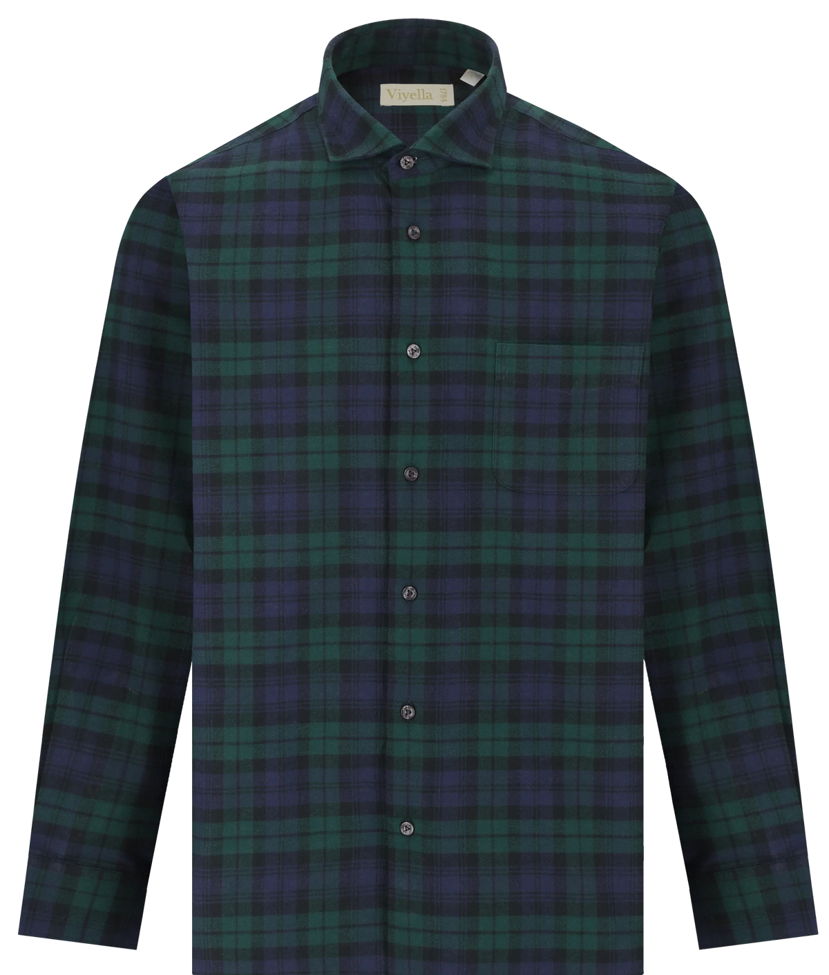 Viyella VM4613-265 Blackwatch tartan brushed cotton shirt, full front