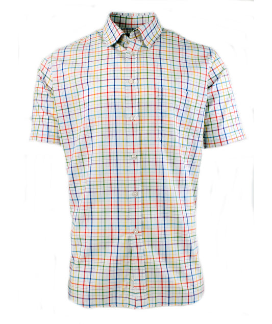 Viyella - Short Sleeve Oxford Check Shirt - Colour: Brights