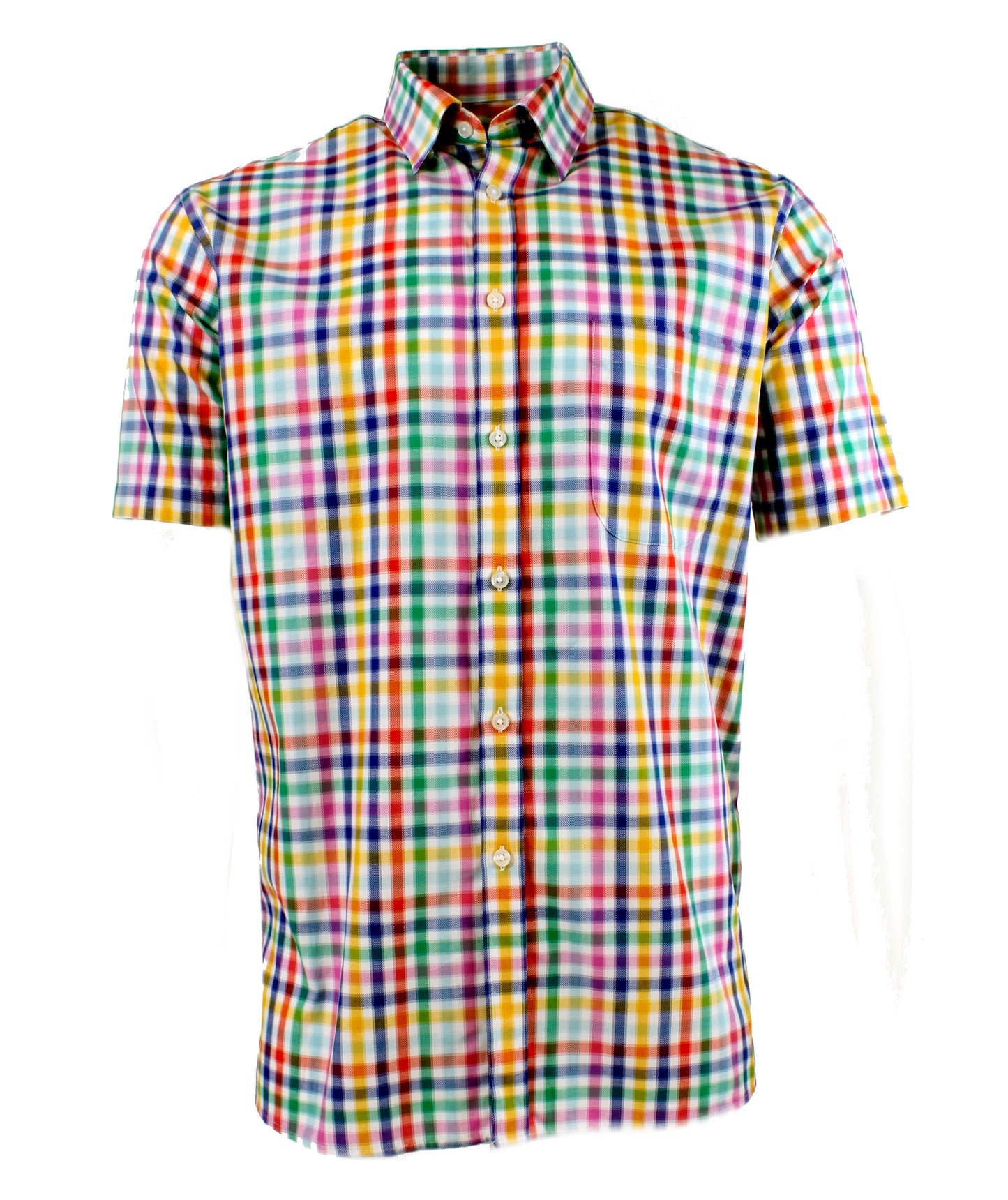 Viyella - Short Sleeve Oxford Blur Check Shirt - Colour: Multi