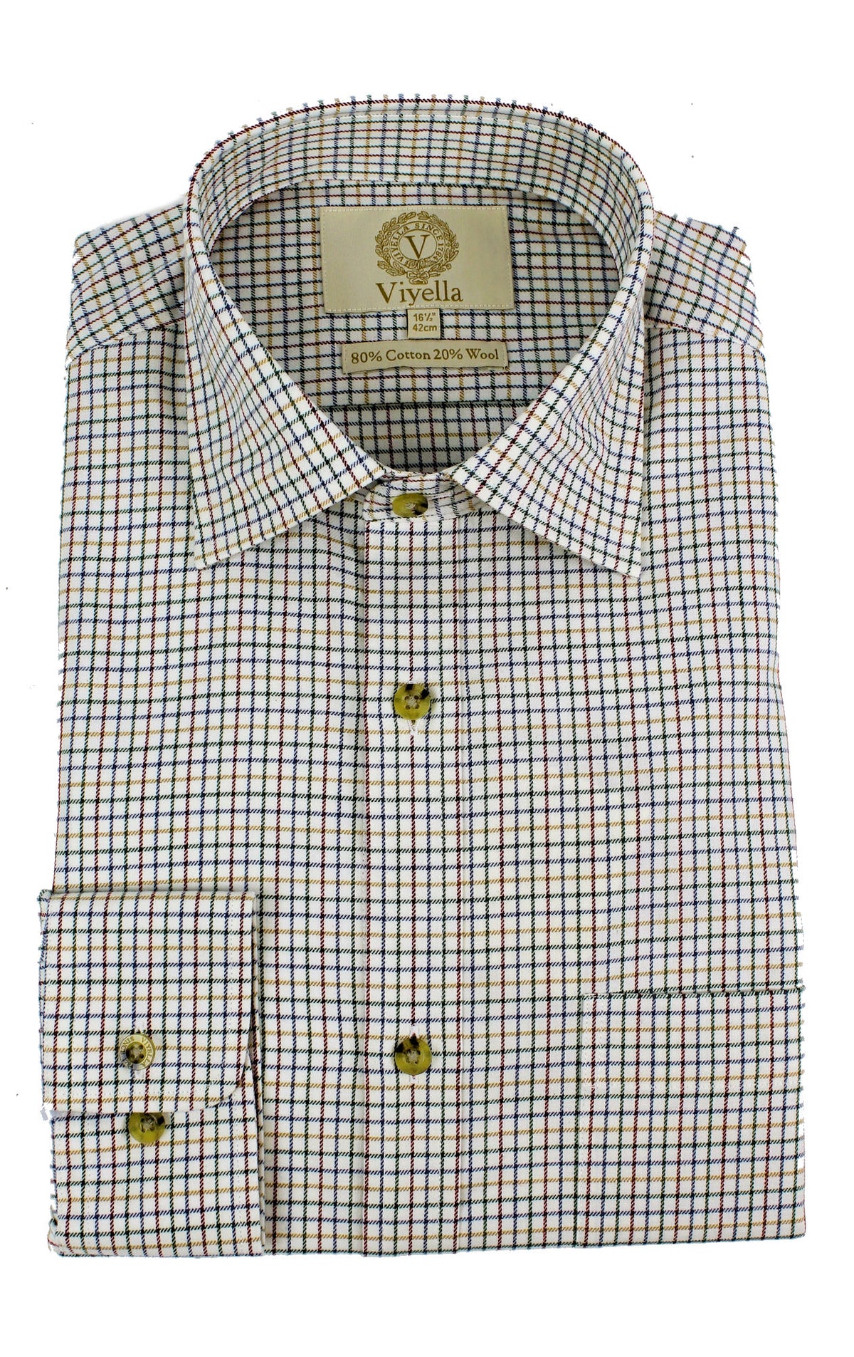 Viyella VY2100-216 Plum mini tattersall shirt, folded front