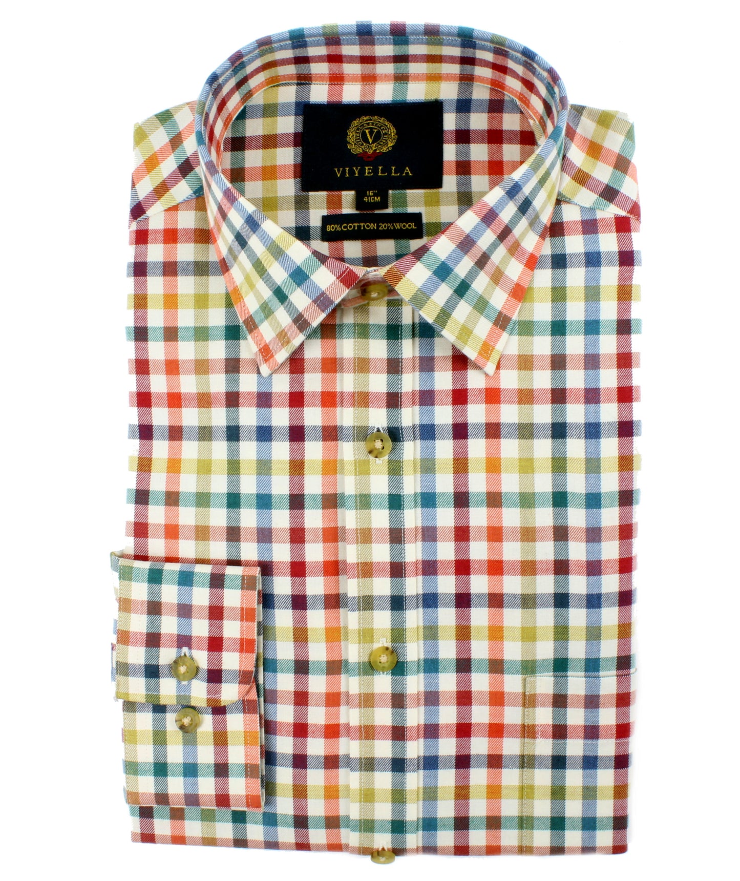 Viyella - Club Check Shirt | 80% Cotton 20% Wool - Colour: Plum Check