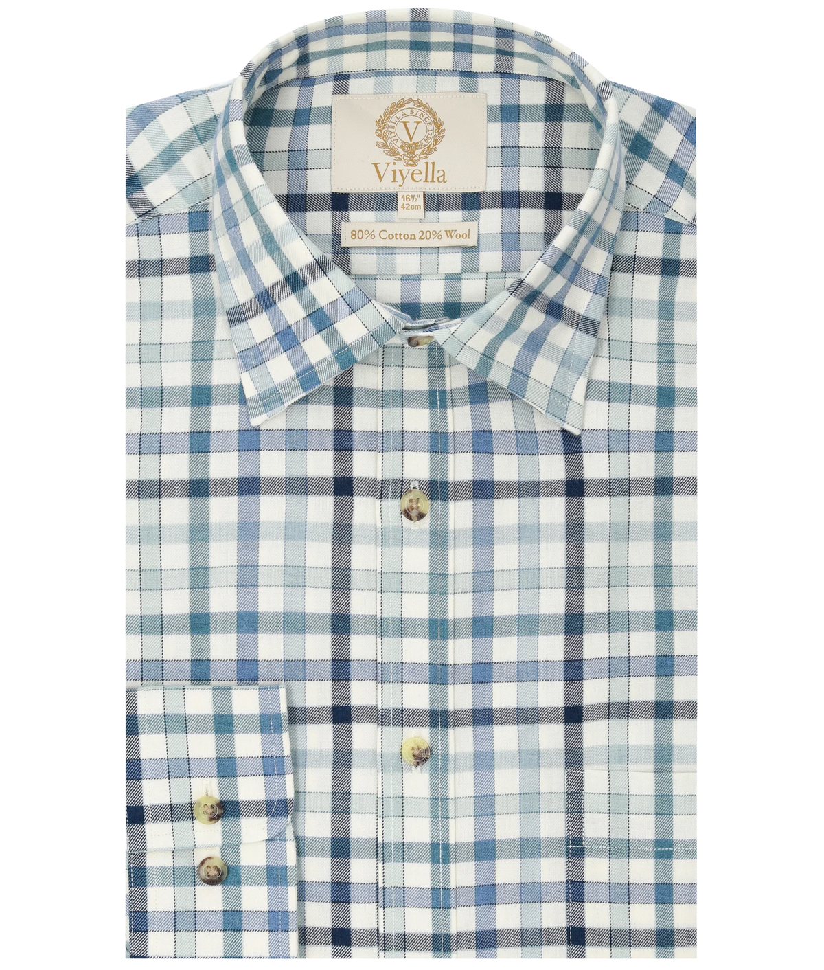 Viyella VY4150-940 Park Lane Blue club check shirt, folded front