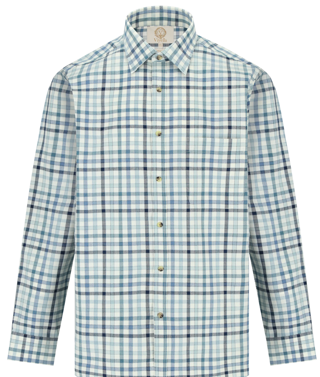 Viyella VY4150-940 Park Lane Blue club check shirt, full front