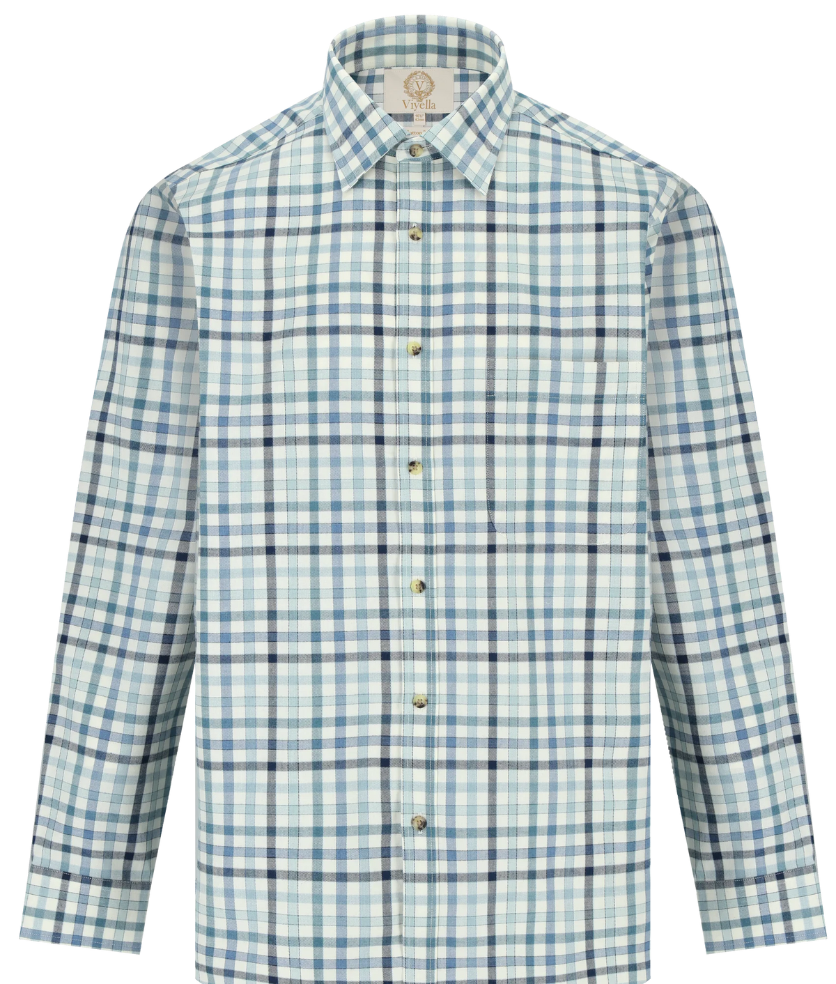 Viyella VY4150-940 Park Lane Blue club check shirt, full front