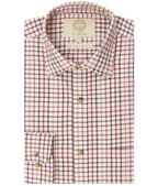 Viyella VY4159-023 Burgundy tattersall shirt, folded front