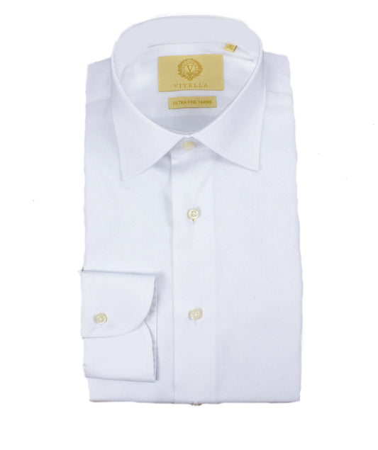 Viyella - Classic Tailored Fit Shirt Plain - Colour: White