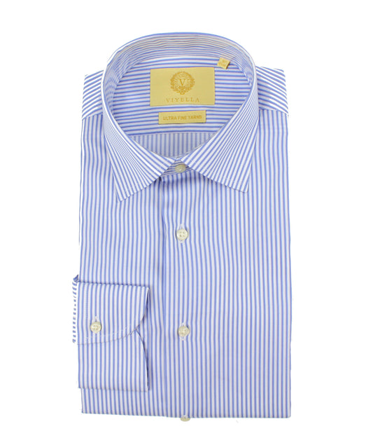 Viyella - Classic Tailored Fit Shirt Stripe - Colour: Blue Stripe