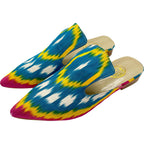 Wally Dug Co - Leather Sole Mules - Colour: Blue / Pink / Gold